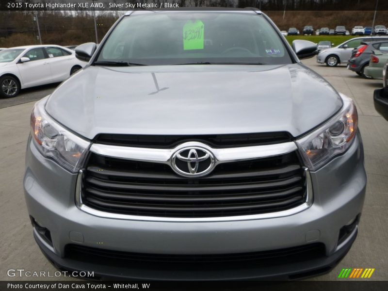 Silver Sky Metallic / Black 2015 Toyota Highlander XLE AWD