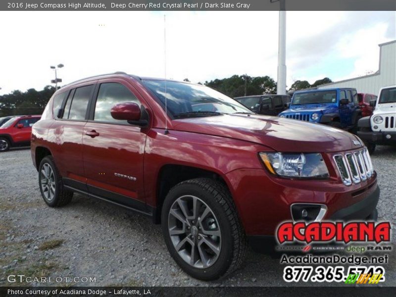 Deep Cherry Red Crystal Pearl / Dark Slate Gray 2016 Jeep Compass High Altitude