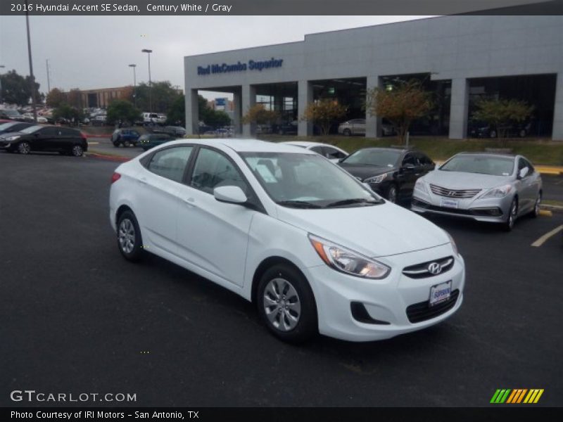 Century White / Gray 2016 Hyundai Accent SE Sedan