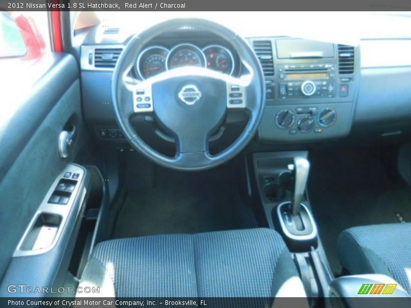Red Alert / Charcoal 2012 Nissan Versa 1.8 SL Hatchback