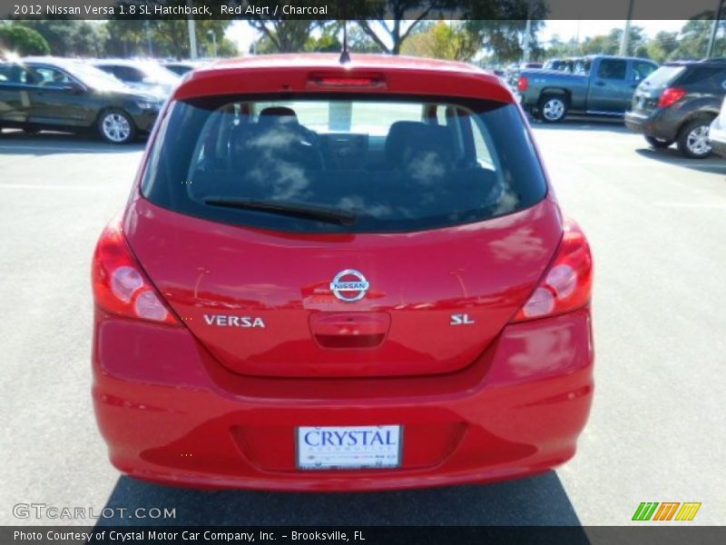 Red Alert / Charcoal 2012 Nissan Versa 1.8 SL Hatchback