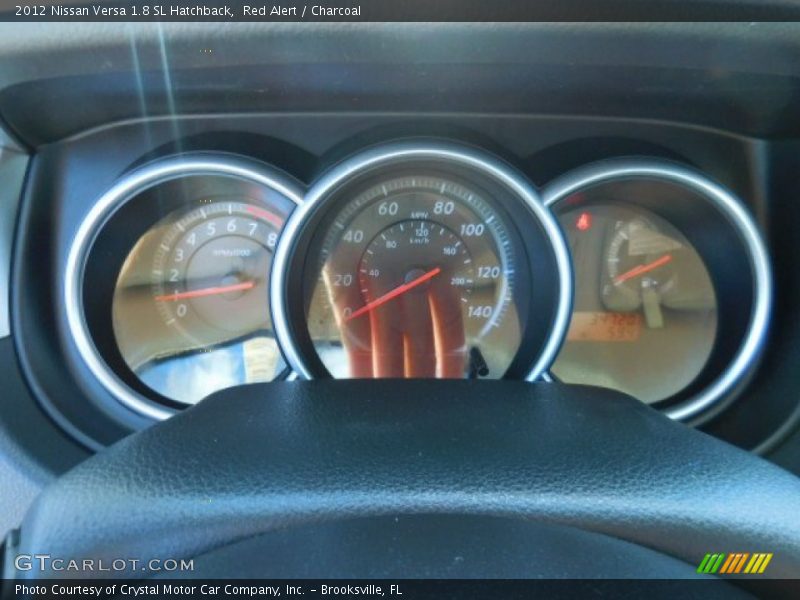 Red Alert / Charcoal 2012 Nissan Versa 1.8 SL Hatchback