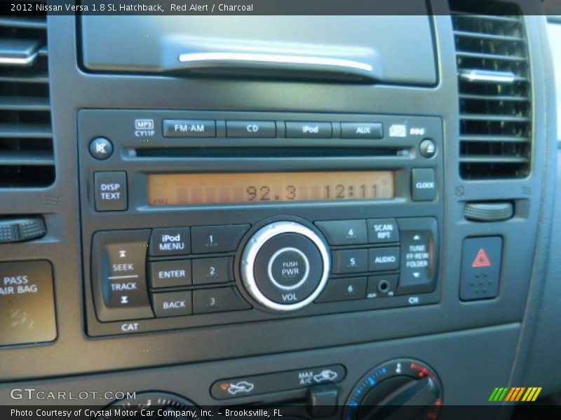 Red Alert / Charcoal 2012 Nissan Versa 1.8 SL Hatchback