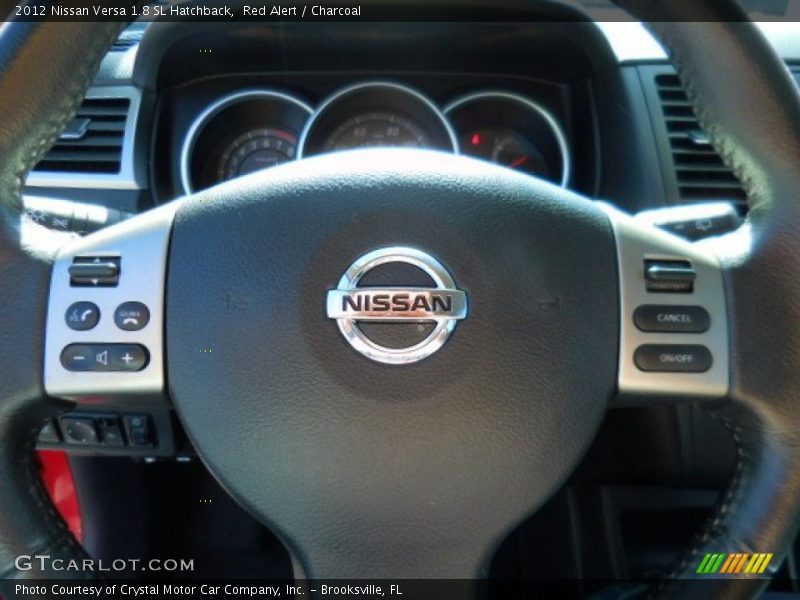 Red Alert / Charcoal 2012 Nissan Versa 1.8 SL Hatchback