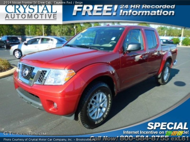 Cayenne Red / Beige 2014 Nissan Frontier SV Crew Cab