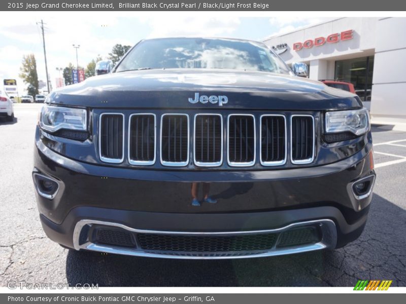Brilliant Black Crystal Pearl / Black/Light Frost Beige 2015 Jeep Grand Cherokee Limited
