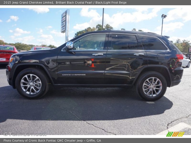 Brilliant Black Crystal Pearl / Black/Light Frost Beige 2015 Jeep Grand Cherokee Limited
