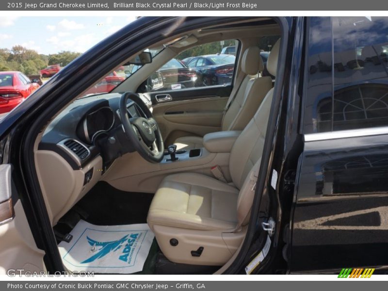 Brilliant Black Crystal Pearl / Black/Light Frost Beige 2015 Jeep Grand Cherokee Limited