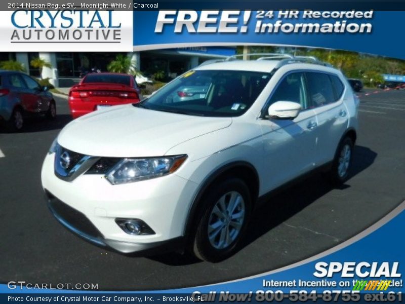 Moonlight White / Charcoal 2014 Nissan Rogue SV