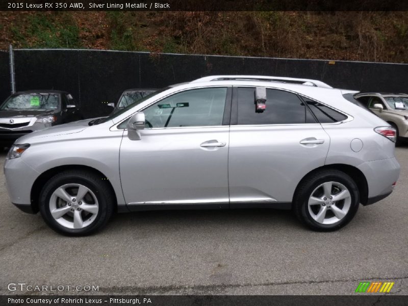 Silver Lining Metallic / Black 2015 Lexus RX 350 AWD