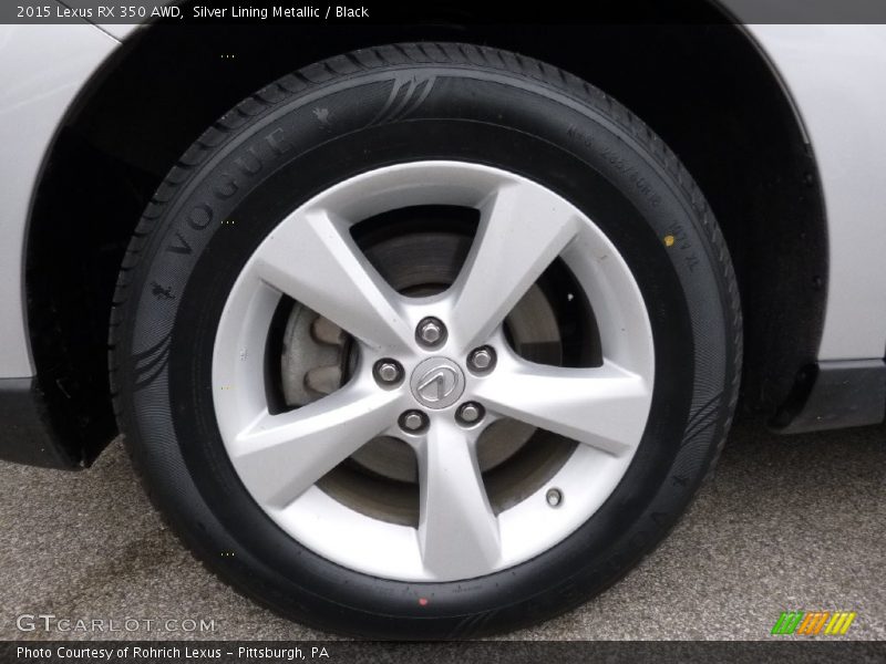 Silver Lining Metallic / Black 2015 Lexus RX 350 AWD