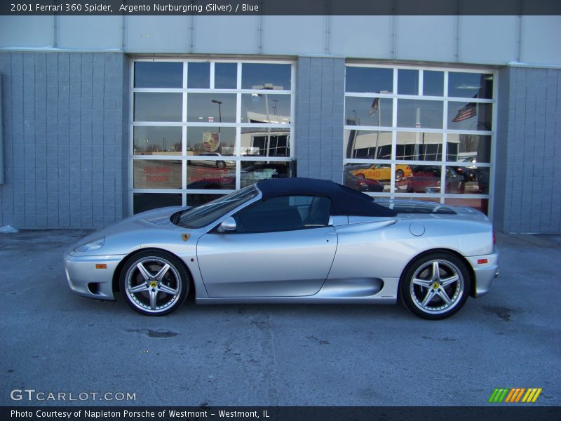 Argento Nurburgring (Silver) / Blue 2001 Ferrari 360 Spider