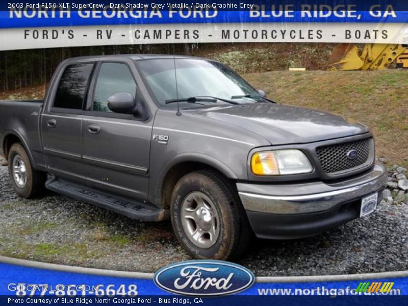 Dark Shadow Grey Metallic / Dark Graphite Grey 2003 Ford F150 XLT SuperCrew