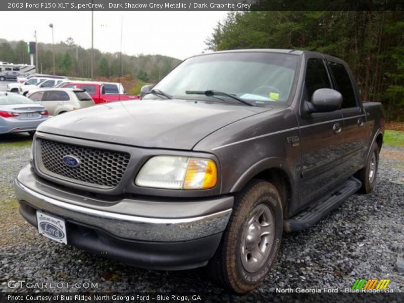 Dark Shadow Grey Metallic / Dark Graphite Grey 2003 Ford F150 XLT SuperCrew