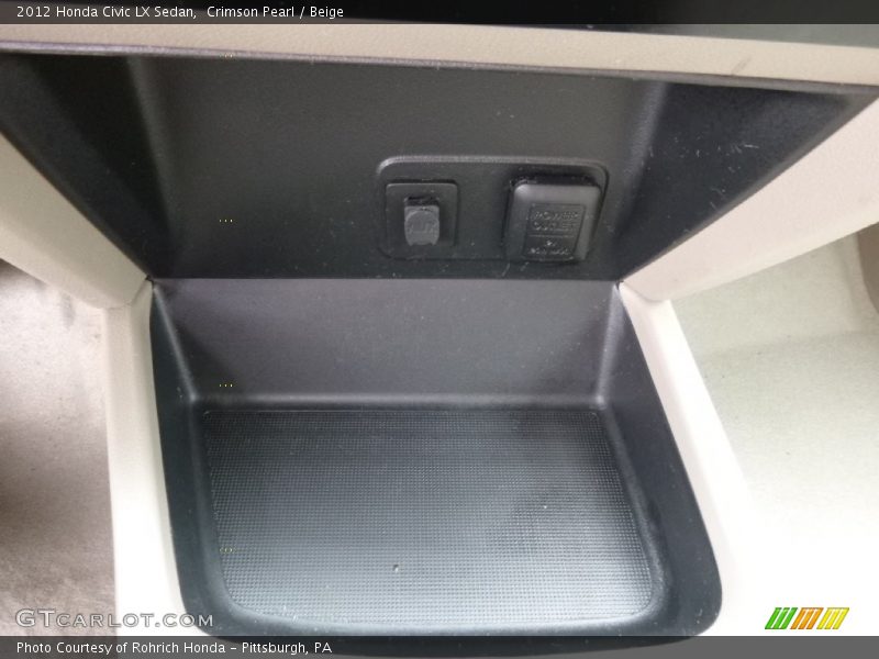 Crimson Pearl / Beige 2012 Honda Civic LX Sedan