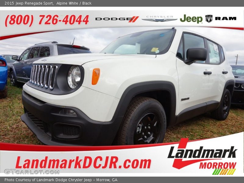 Alpine White / Black 2015 Jeep Renegade Sport