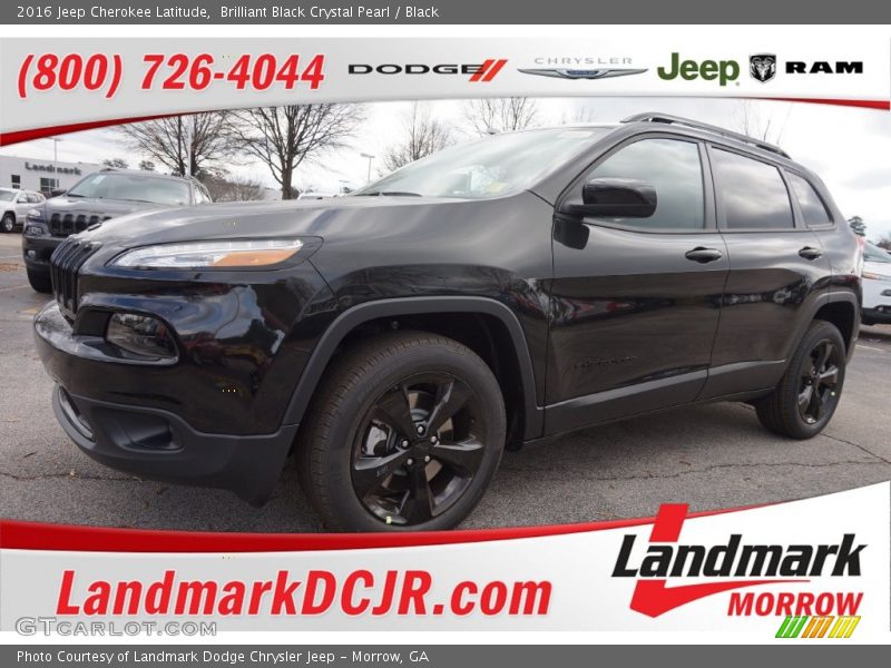 Brilliant Black Crystal Pearl / Black 2016 Jeep Cherokee Latitude