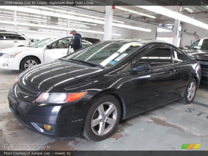 Nighthawk Black Pearl / Gray 2008 Honda Civic EX Coupe
