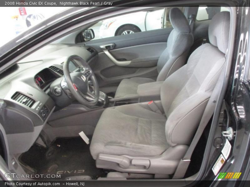 Nighthawk Black Pearl / Gray 2008 Honda Civic EX Coupe