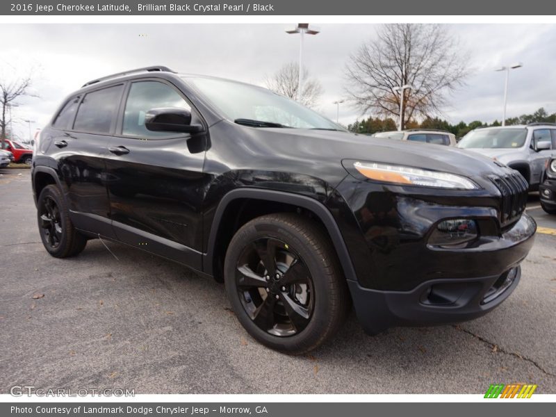 Brilliant Black Crystal Pearl / Black 2016 Jeep Cherokee Latitude