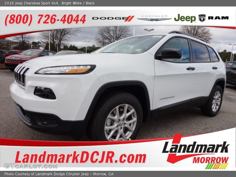Bright White / Black 2016 Jeep Cherokee Sport 4x4