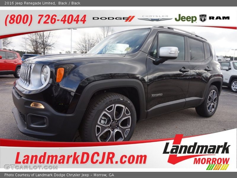 Black / Black 2016 Jeep Renegade Limited