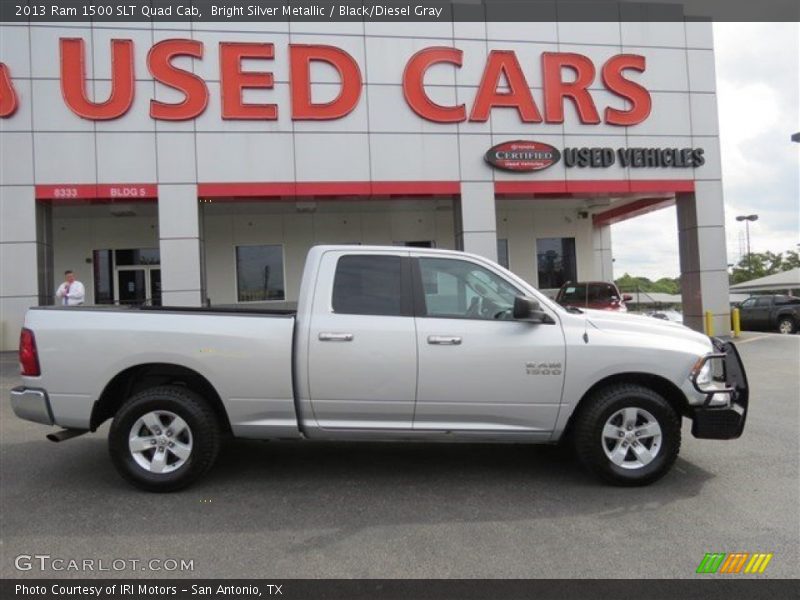 Bright Silver Metallic / Black/Diesel Gray 2013 Ram 1500 SLT Quad Cab