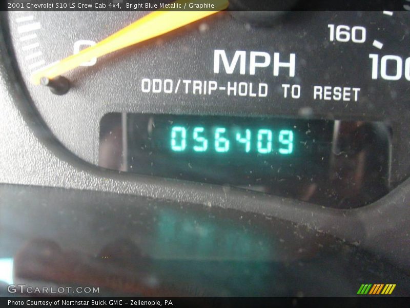 Bright Blue Metallic / Graphite 2001 Chevrolet S10 LS Crew Cab 4x4