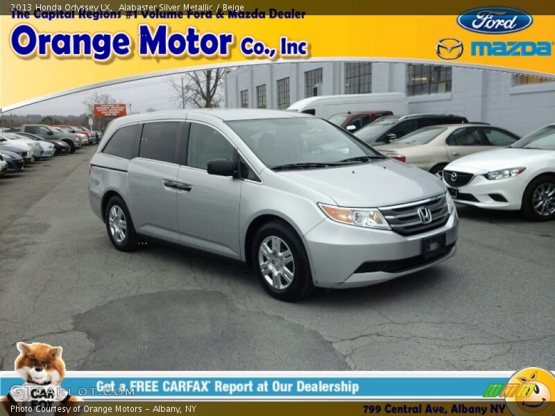 Alabaster Silver Metallic / Beige 2013 Honda Odyssey LX