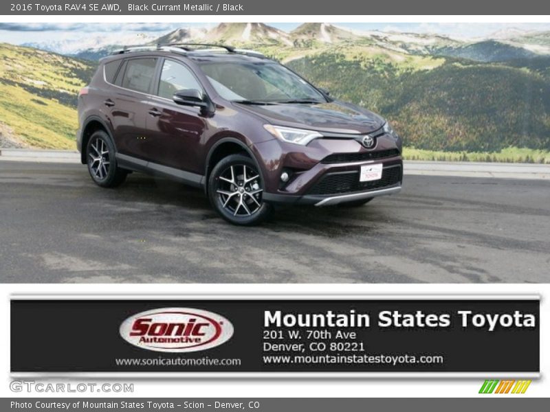 Black Currant Metallic / Black 2016 Toyota RAV4 SE AWD