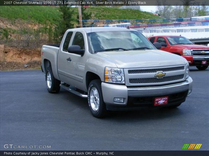 Silver Birch Metallic / Ebony Black 2007 Chevrolet Silverado 1500 LT Z71 Extended Cab 4x4