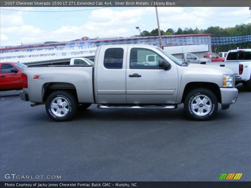 Silver Birch Metallic / Ebony Black 2007 Chevrolet Silverado 1500 LT Z71 Extended Cab 4x4