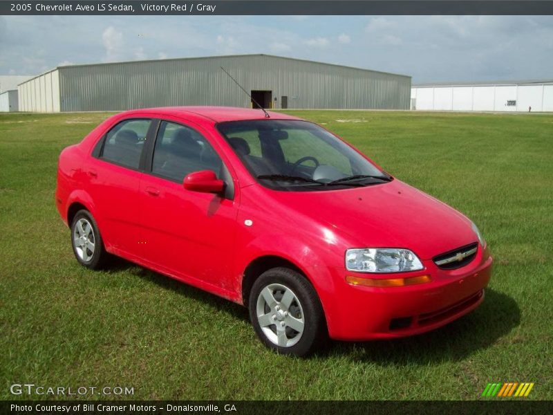 Victory Red / Gray 2005 Chevrolet Aveo LS Sedan