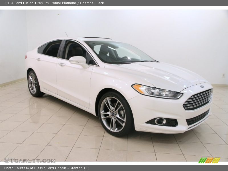 White Platinum / Charcoal Black 2014 Ford Fusion Titanium