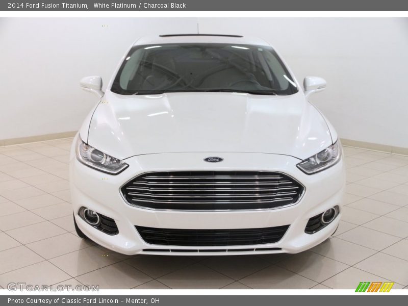 White Platinum / Charcoal Black 2014 Ford Fusion Titanium