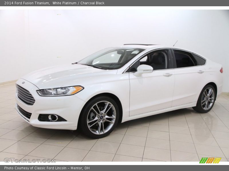White Platinum / Charcoal Black 2014 Ford Fusion Titanium