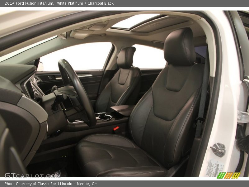 White Platinum / Charcoal Black 2014 Ford Fusion Titanium