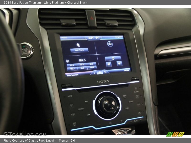 White Platinum / Charcoal Black 2014 Ford Fusion Titanium