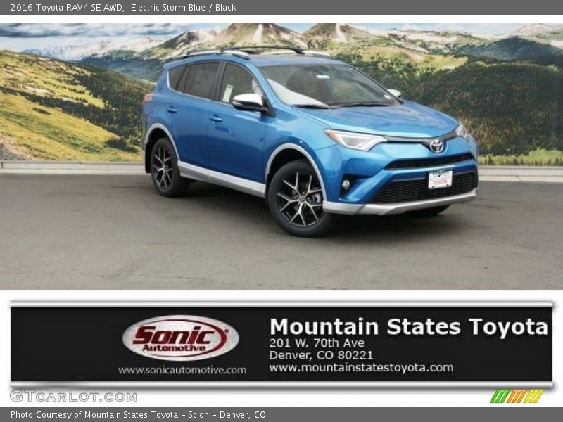 Electric Storm Blue / Black 2016 Toyota RAV4 SE AWD