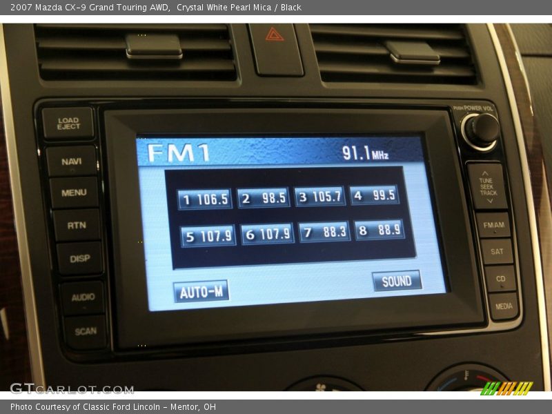 Crystal White Pearl Mica / Black 2007 Mazda CX-9 Grand Touring AWD