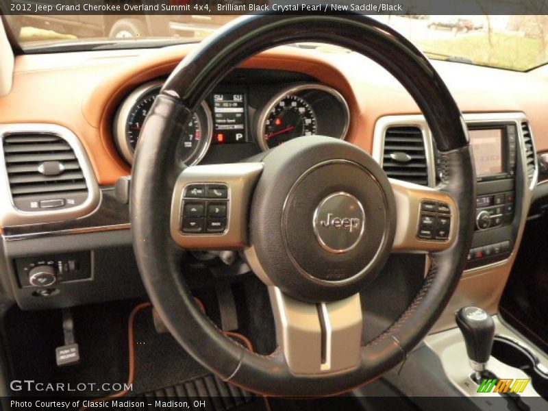Brilliant Black Crystal Pearl / New Saddle/Black 2012 Jeep Grand Cherokee Overland Summit 4x4