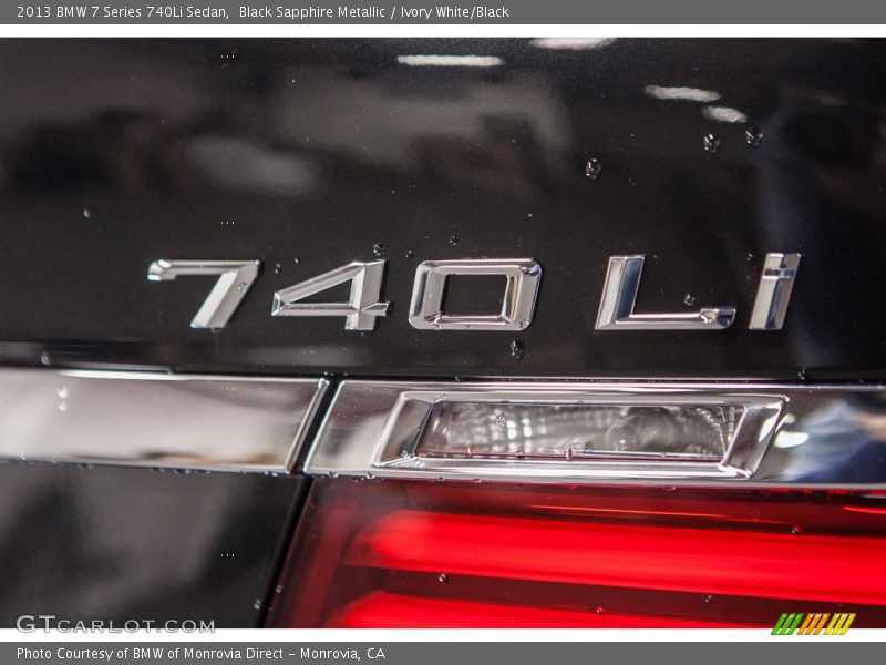 Black Sapphire Metallic / Ivory White/Black 2013 BMW 7 Series 740Li Sedan