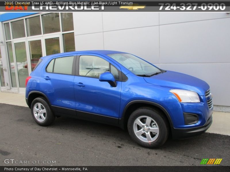 Brilliant Blue Metallic / Jet Black/Light Titanium 2016 Chevrolet Trax LS AWD