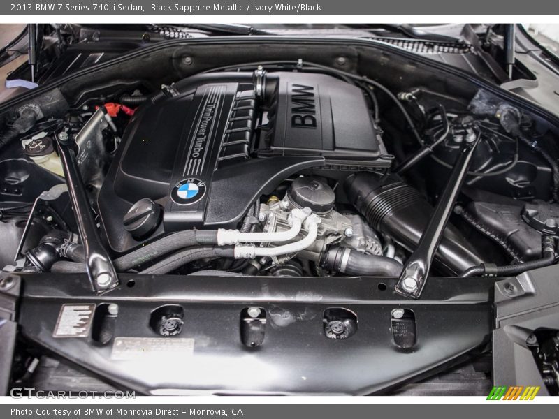 Black Sapphire Metallic / Ivory White/Black 2013 BMW 7 Series 740Li Sedan