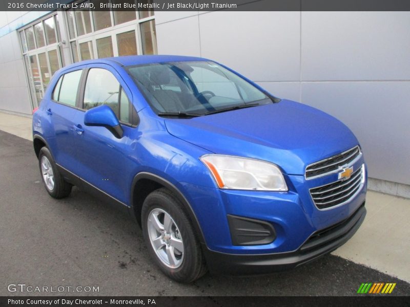 Brilliant Blue Metallic / Jet Black/Light Titanium 2016 Chevrolet Trax LS AWD