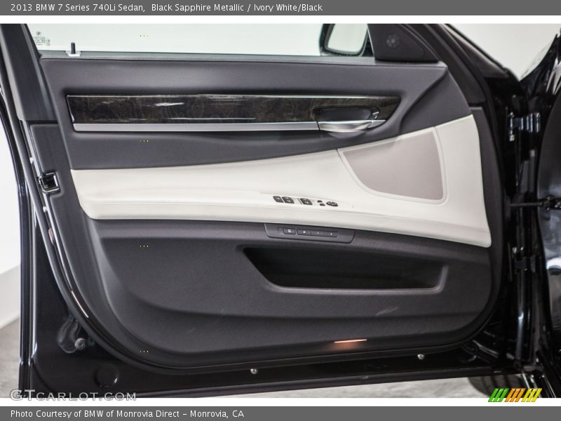 Black Sapphire Metallic / Ivory White/Black 2013 BMW 7 Series 740Li Sedan