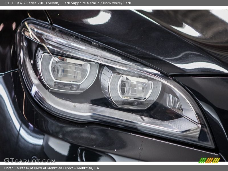 Black Sapphire Metallic / Ivory White/Black 2013 BMW 7 Series 740Li Sedan
