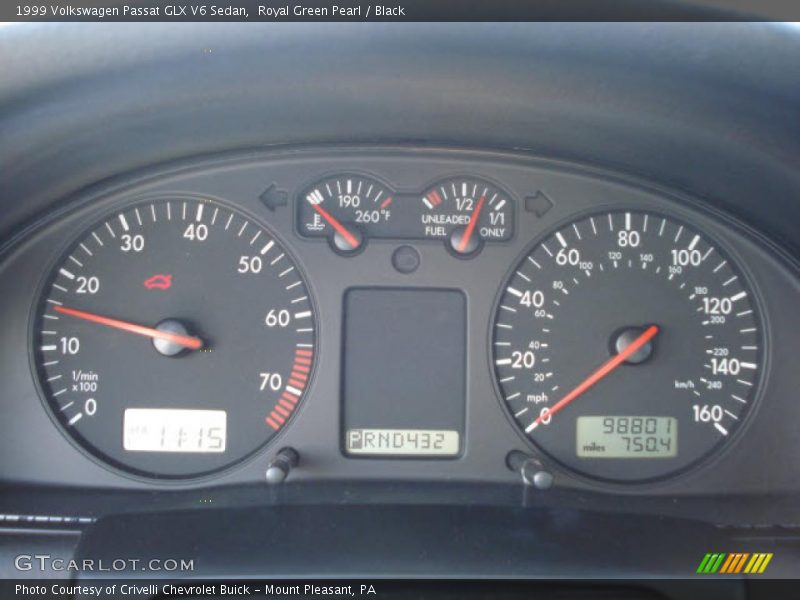 Royal Green Pearl / Black 1999 Volkswagen Passat GLX V6 Sedan