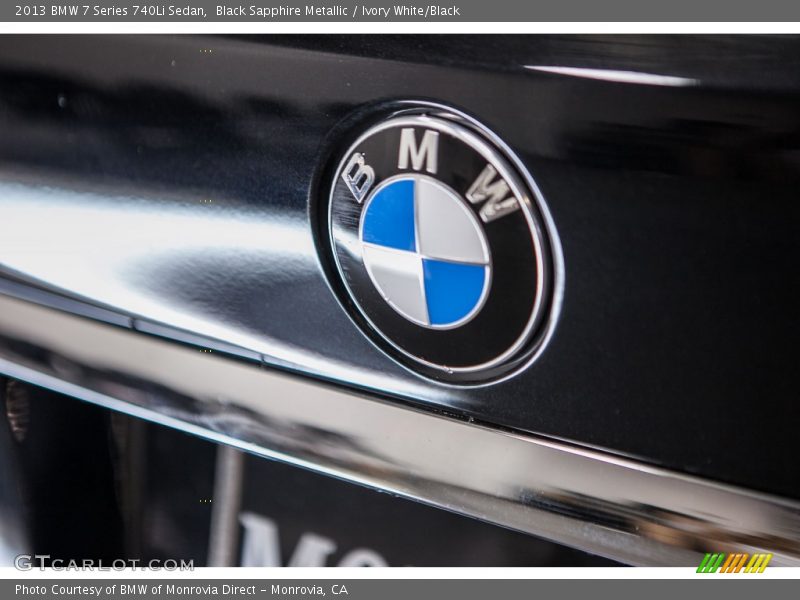 Black Sapphire Metallic / Ivory White/Black 2013 BMW 7 Series 740Li Sedan