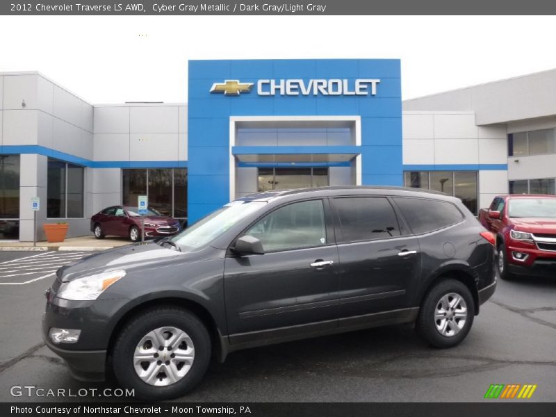 Cyber Gray Metallic / Dark Gray/Light Gray 2012 Chevrolet Traverse LS AWD